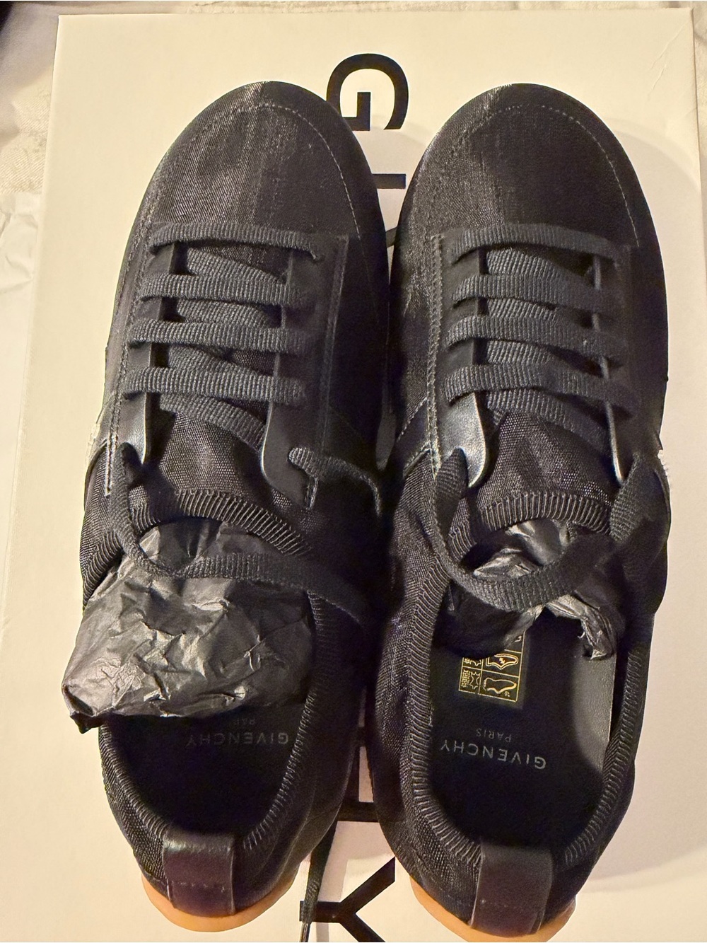 Givenchy Women’s Black Satin and Leather Low-Top Sneakers
